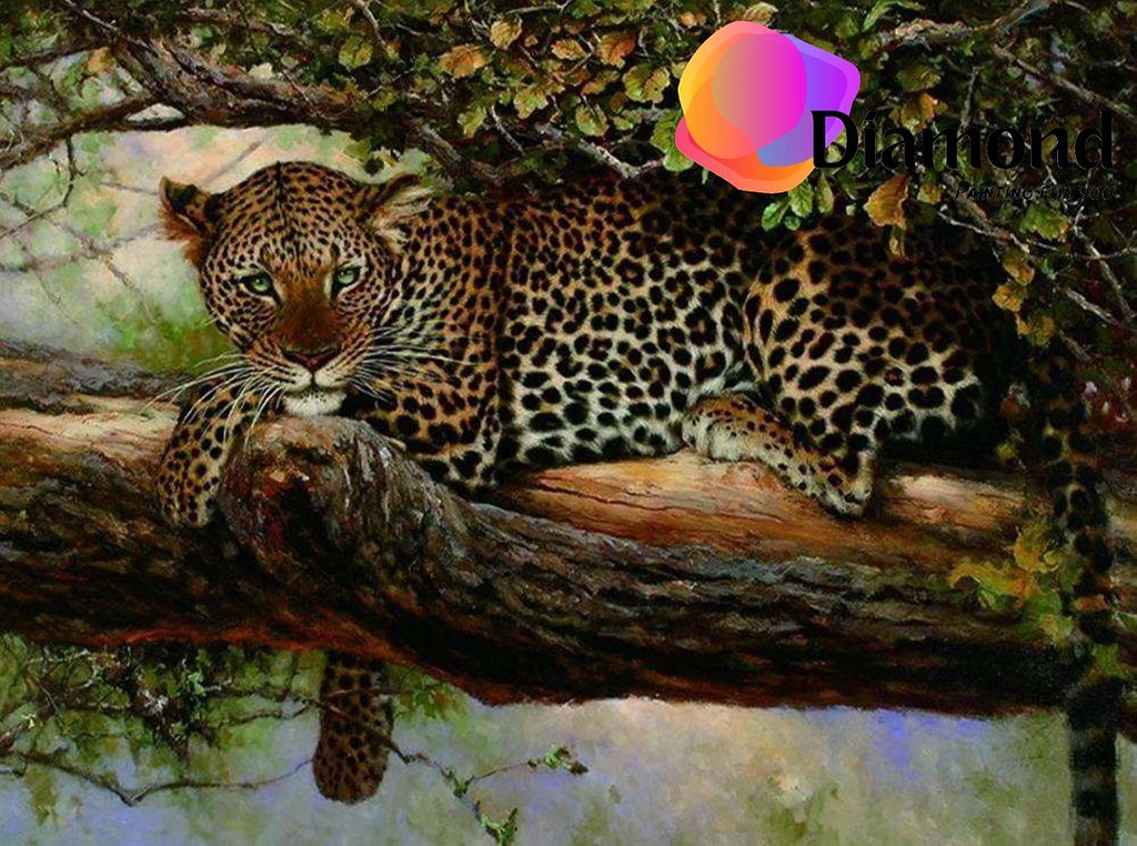 Luipaard in een boom Diamond Painting for you