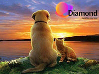 Thumbnail for Hond en kat zonsondergang Diamond Painting for you