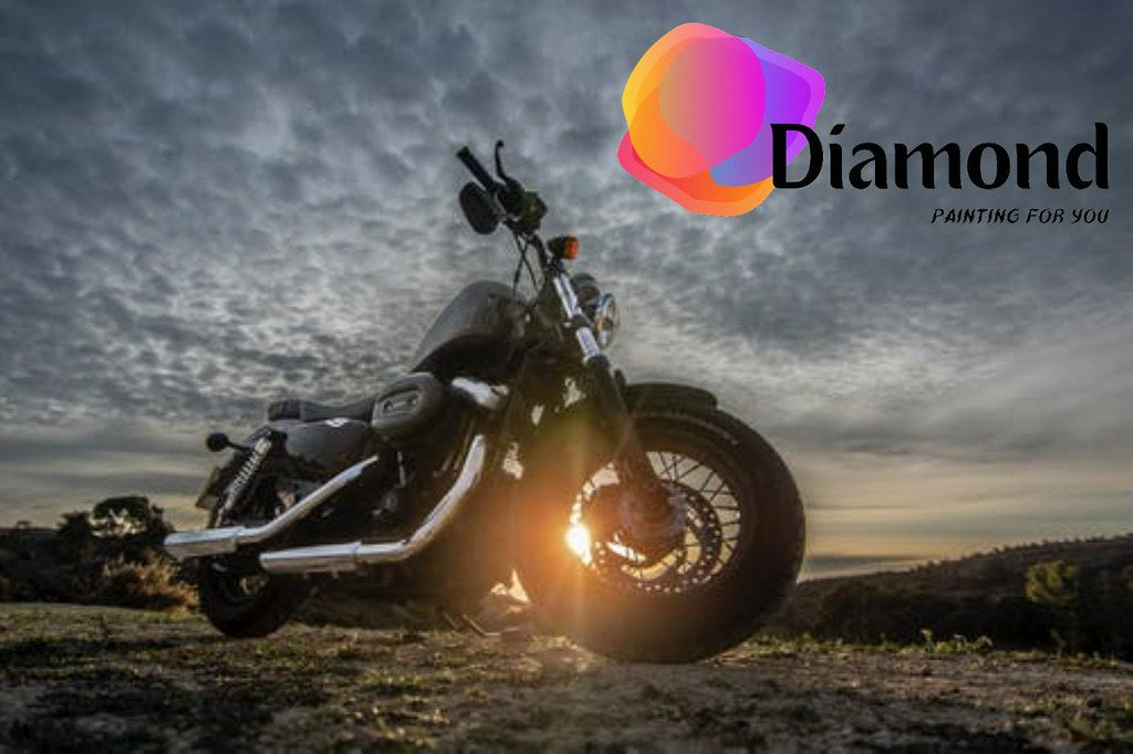 Harley Davidson bij opkomende zon Diamond Painting for you