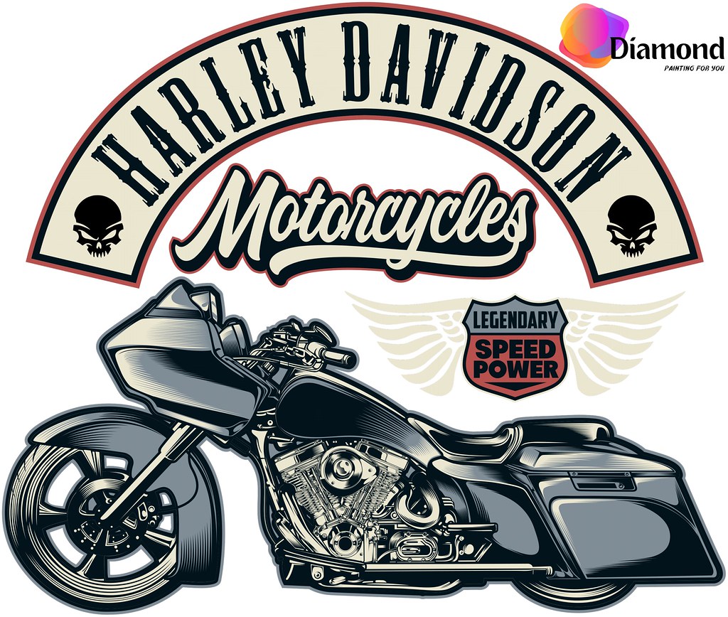 Harley Davidson motor met naam Diamond Painting for you