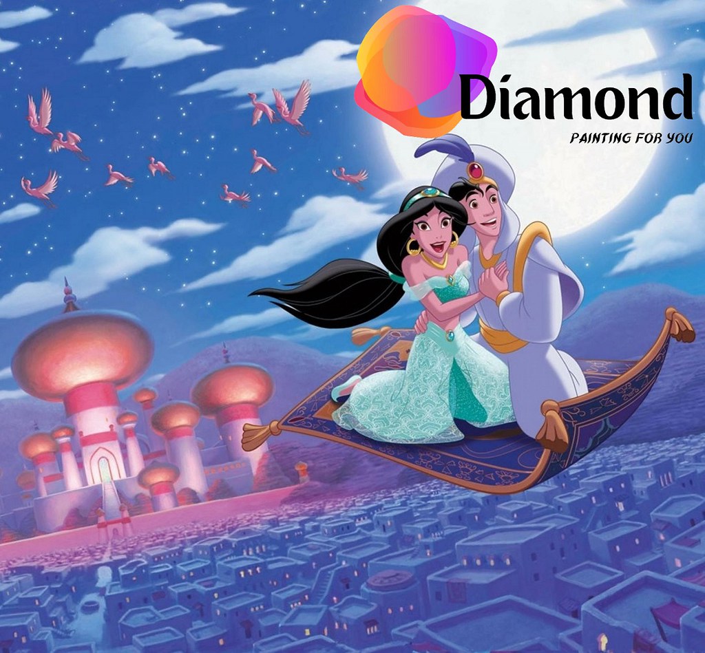 Jasmine en Aladdin op Tapijt Diamond Painting for you