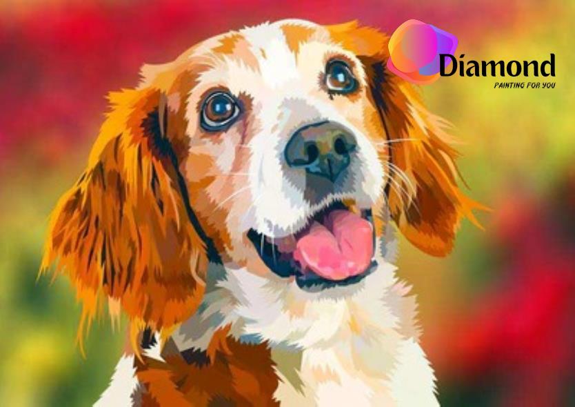 Hond In Bloemenveld Diamond Painting for you