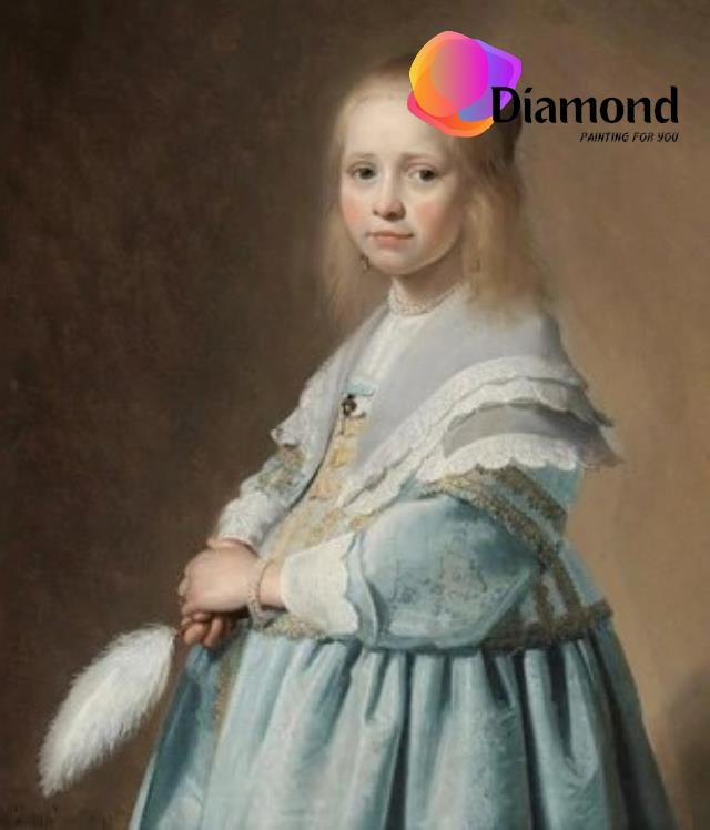 Meisje in Blauwe Jurk van Johannes Cornelisz Verspronck Diamond Painting for you