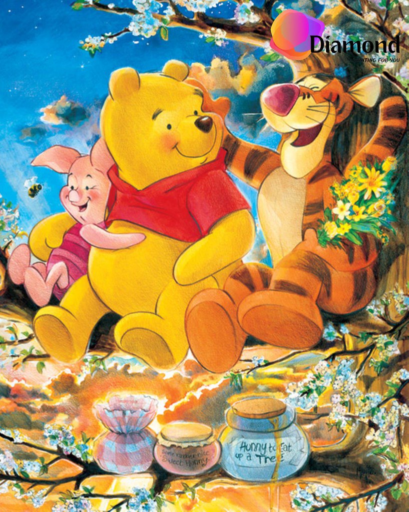 Winnie the Pooh Tijgertje en Knorretje in een boom Diamond Painting for you