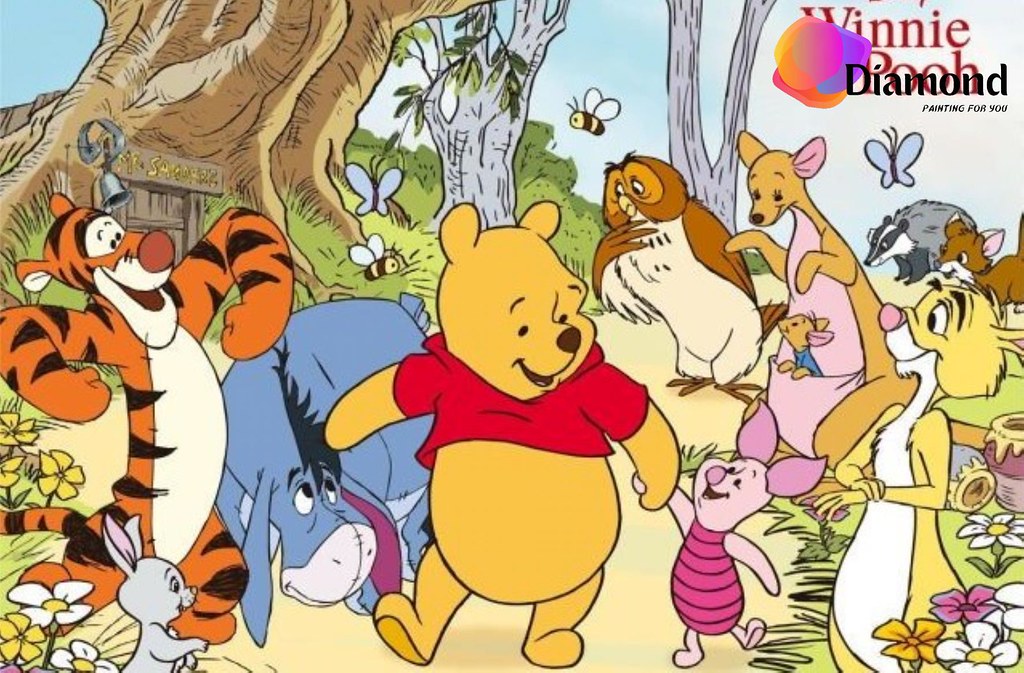 Winnie the Pooh samen met alle vriendjes Diamond Painting for you