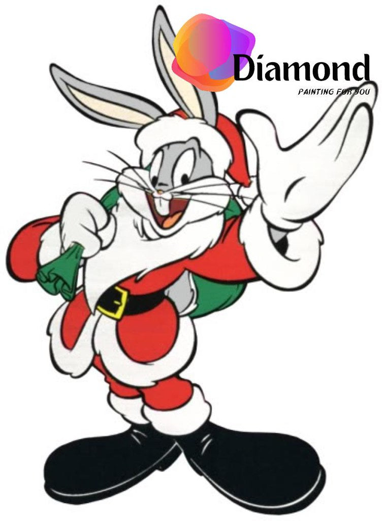 Bugs bunny in kerstpak Diamond Painting for you