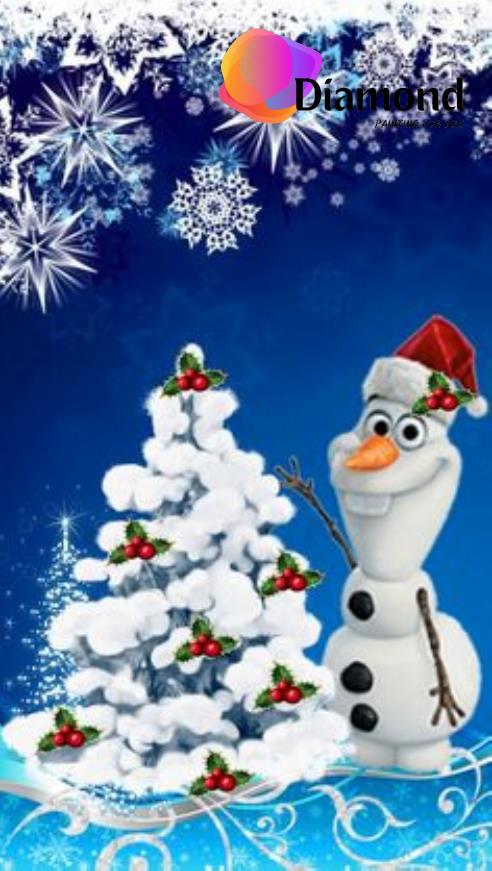Olaf met besneeuwde kerstboom Diamond Painting for you