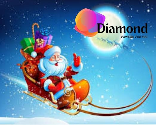 Kerstman op slee bij volle maan Diamond Painting for you