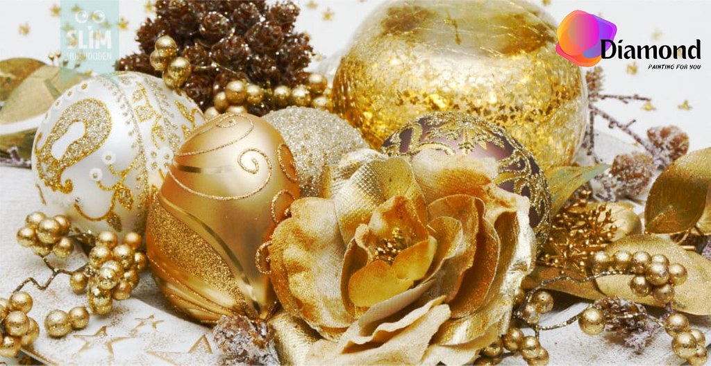 Gouden kerstdecoratie Diamond Painting for you