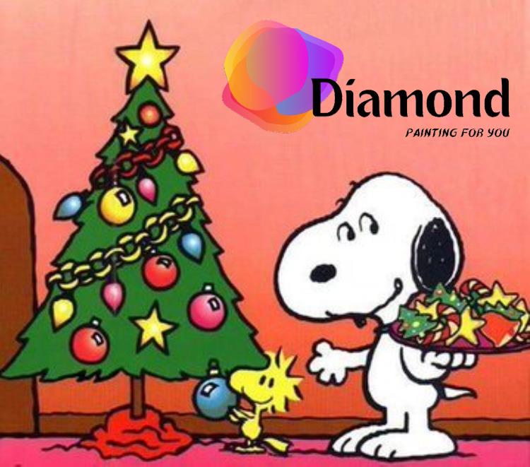 Snoopy versiert de kerstboom Diamond Painting for you