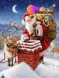 Thumbnail for Kerstman gooit wat door de schoorsteen Diamond Painting for you