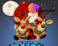 Thumbnail for Kerstman en rendieren met een grote zak pakjes Diamond Painting for you