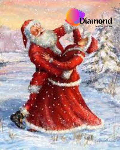 Kerstman danst met kerstvrouw Diamond Painting for you