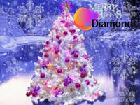 Thumbnail for Paars roze kerstboom in de sneeuw Diamond Painting for you