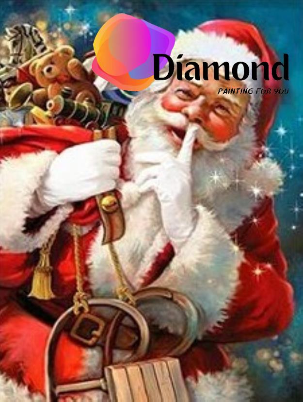 Kerstman met cadeautjes op zijn rug Diamond Painting for you