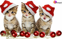 Thumbnail for Kittens met kerstballen en kerstmuts Diamond Painting for you