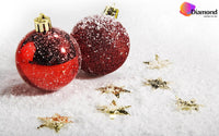 Thumbnail for Kerstballen in de sneeuw met sterren Diamond Painting for you