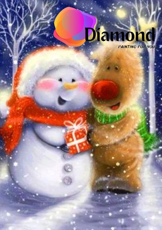 Sneeuwpop met rendier Diamond Painting for you