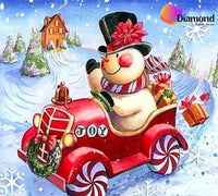Thumbnail for Sneeuwpop in een kerstversierde auto Diamond Painting for you