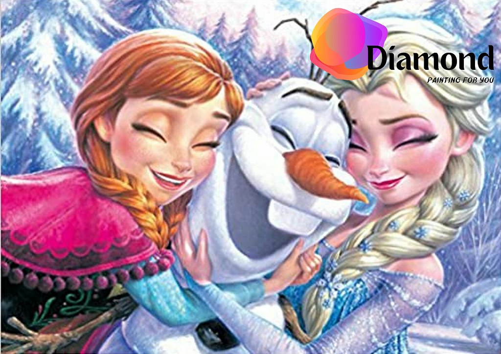 Frozen Elsa, Anna en Olaf lachen Diamond Painting for you