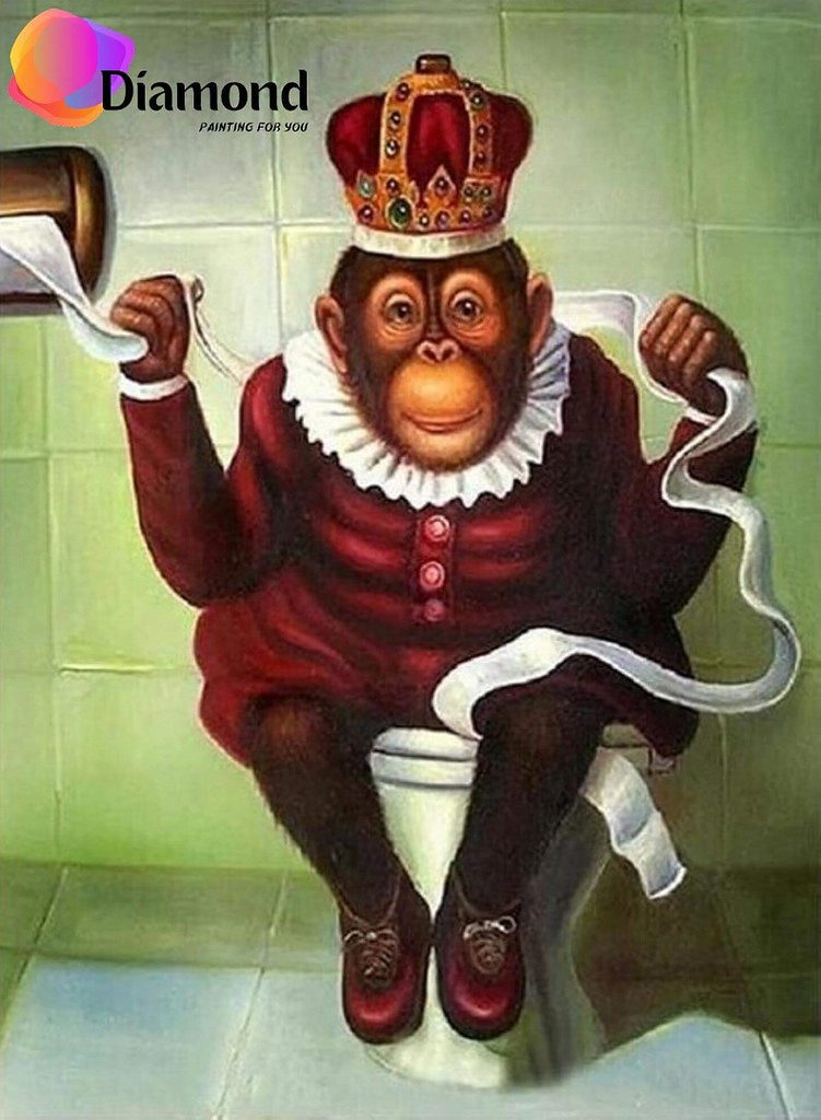 Koning Aap op toilet Diamond Painting for you