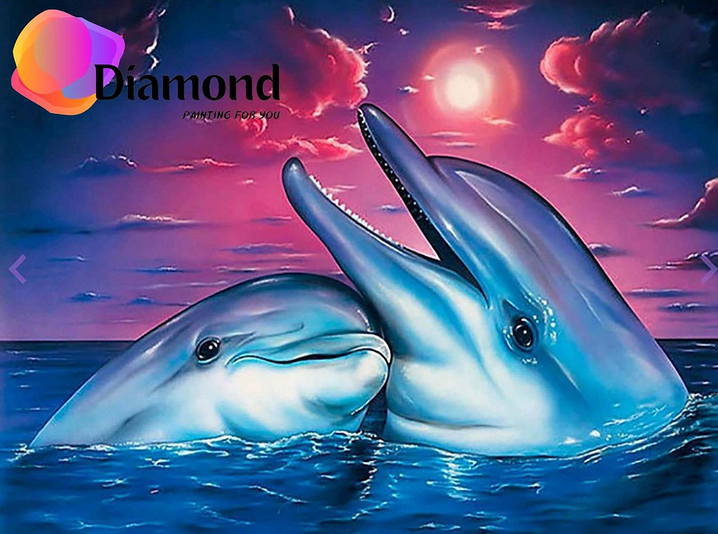 Twee verliefde Dolfijnen Diamond Painting for you