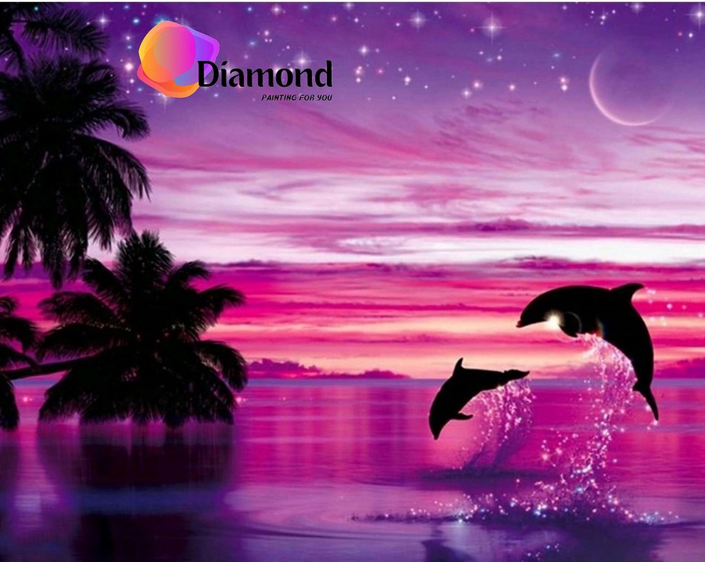 Dolfijnen in de avond Diamond Painting for you