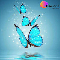 Thumbnail for Drie blauwe vlinders Diamond Painting for you