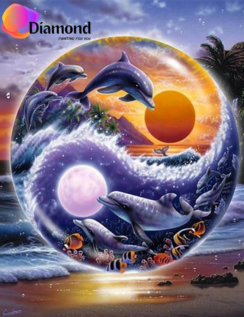 Dolfijnen Yin en Yang Diamond Painting for you