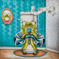 Thumbnail for Kikker met drankje op toilet Diamond Painting for you