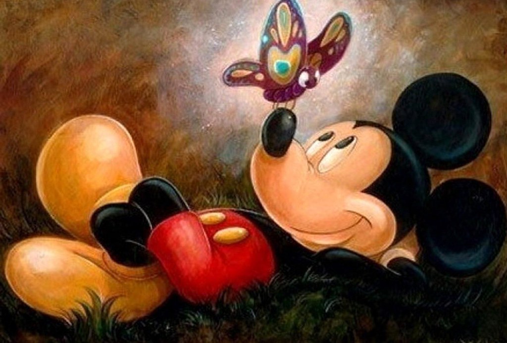 Mickey Mousee met vlinder Diamond Painting for you