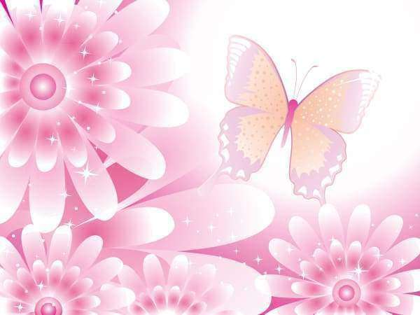 Roze vlinder met roze bloemen Diamond Painting for you