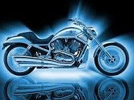 Harley Davidson in blauw met spiegelbeeld Diamond Painting for you